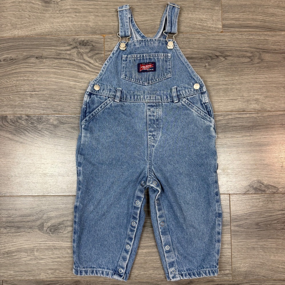 Vintage Old Navy Baby Denim Overalls 18–24M Blue Y2K Carpenter Style Retro